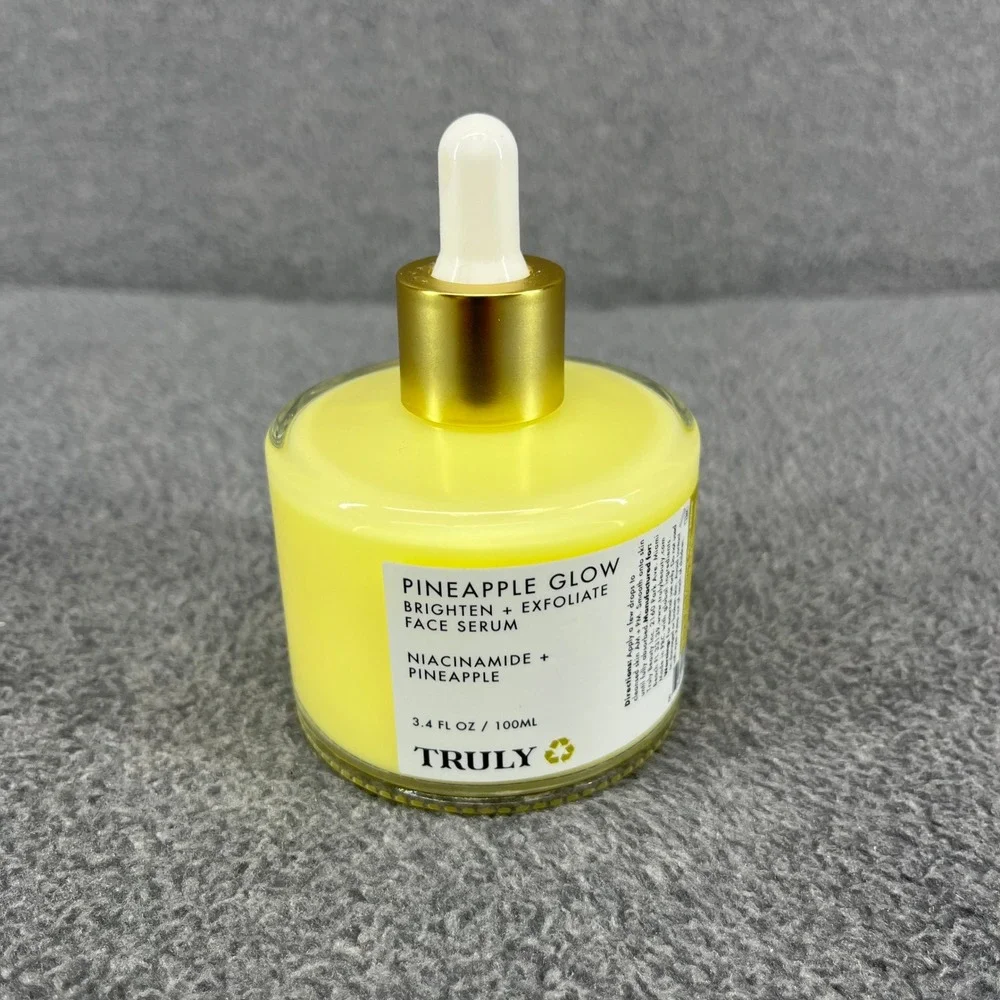 Truly Pineapple Glow Face Serum 3.4 oz Yellow Niacinamide Brighten Exfoliate